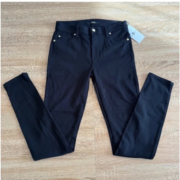 7 For All Mankind Pants - 7 FOR ALL MANKIND Double Knit Skinny Pants Black Women’s Size 27